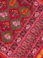 Handwoven Patola Silk Saree Elephant Designer