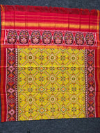 Yellow Manekchowk Design Handwoven Patola Dupatta