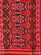 Handwoven Patola Silk Saree Button Ful Red