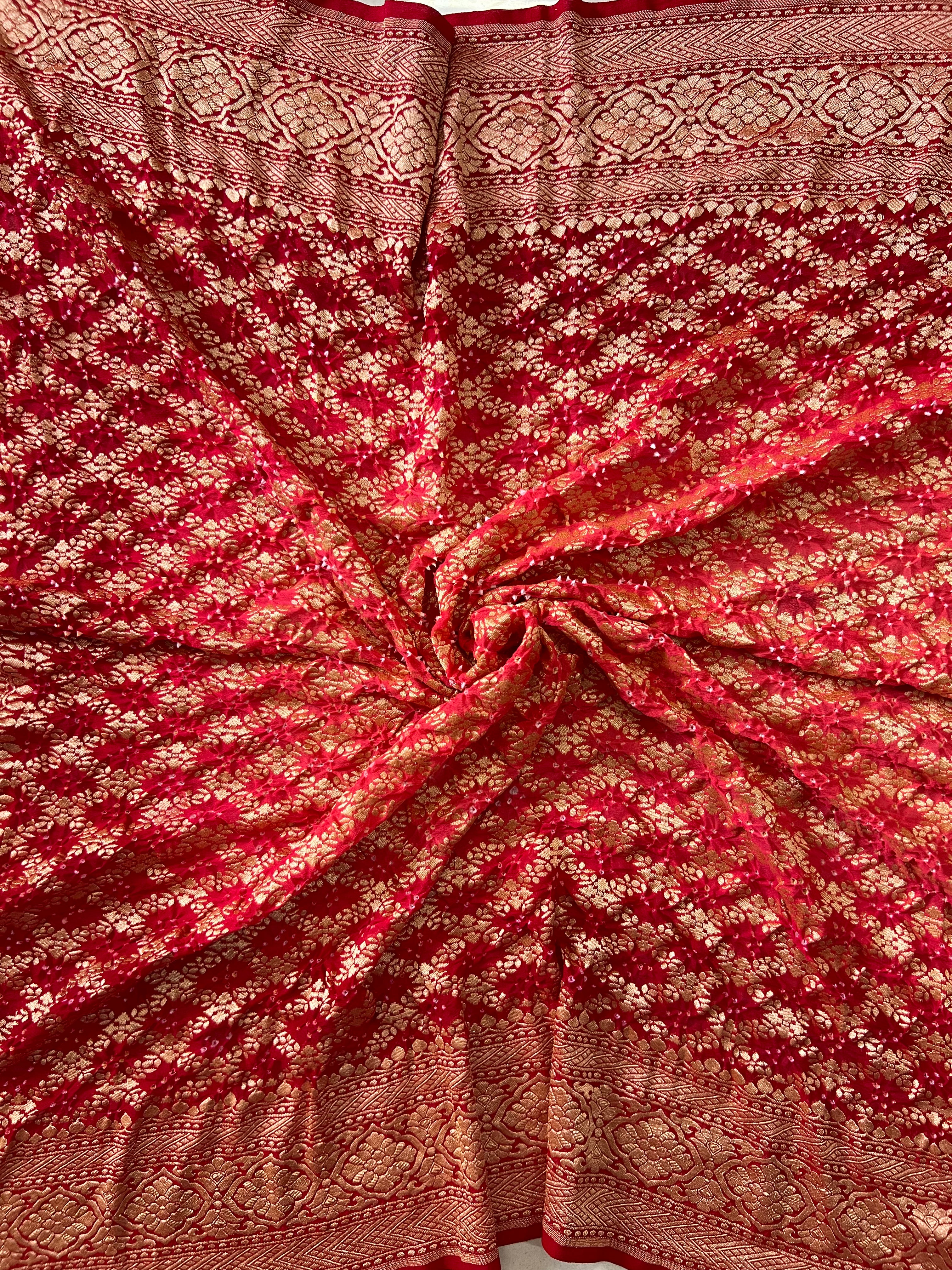 Georgette Bandhej Saree Secondary image