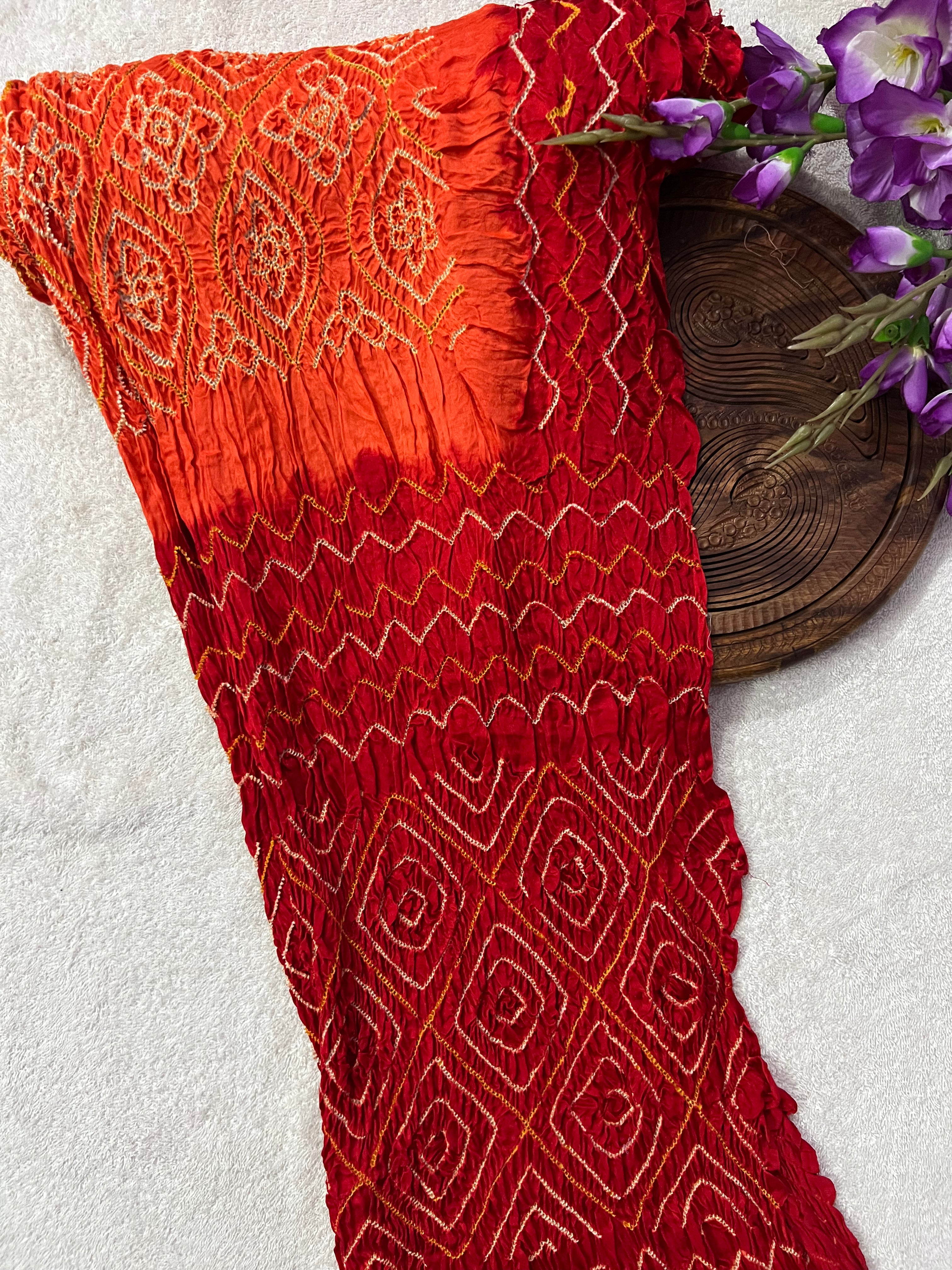 Gaji Silk Bandhej Saree