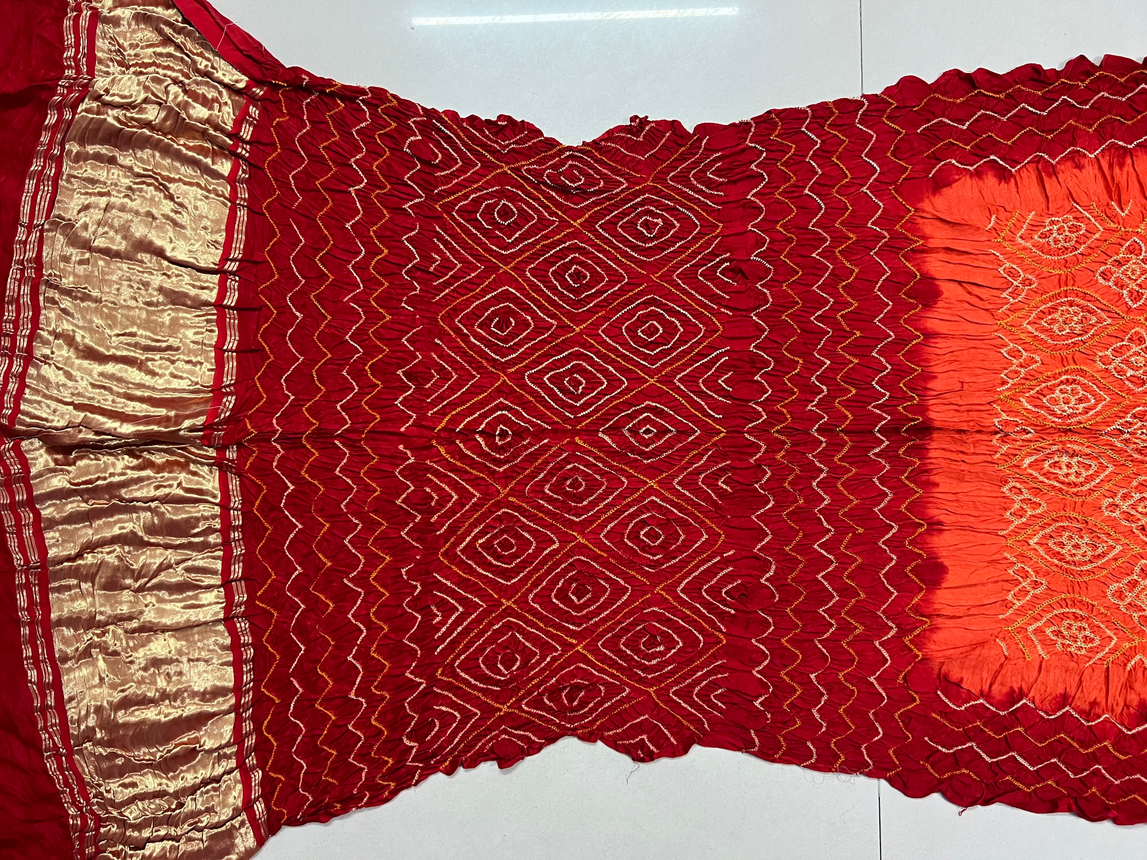 Gaji Silk Bandhej Saree