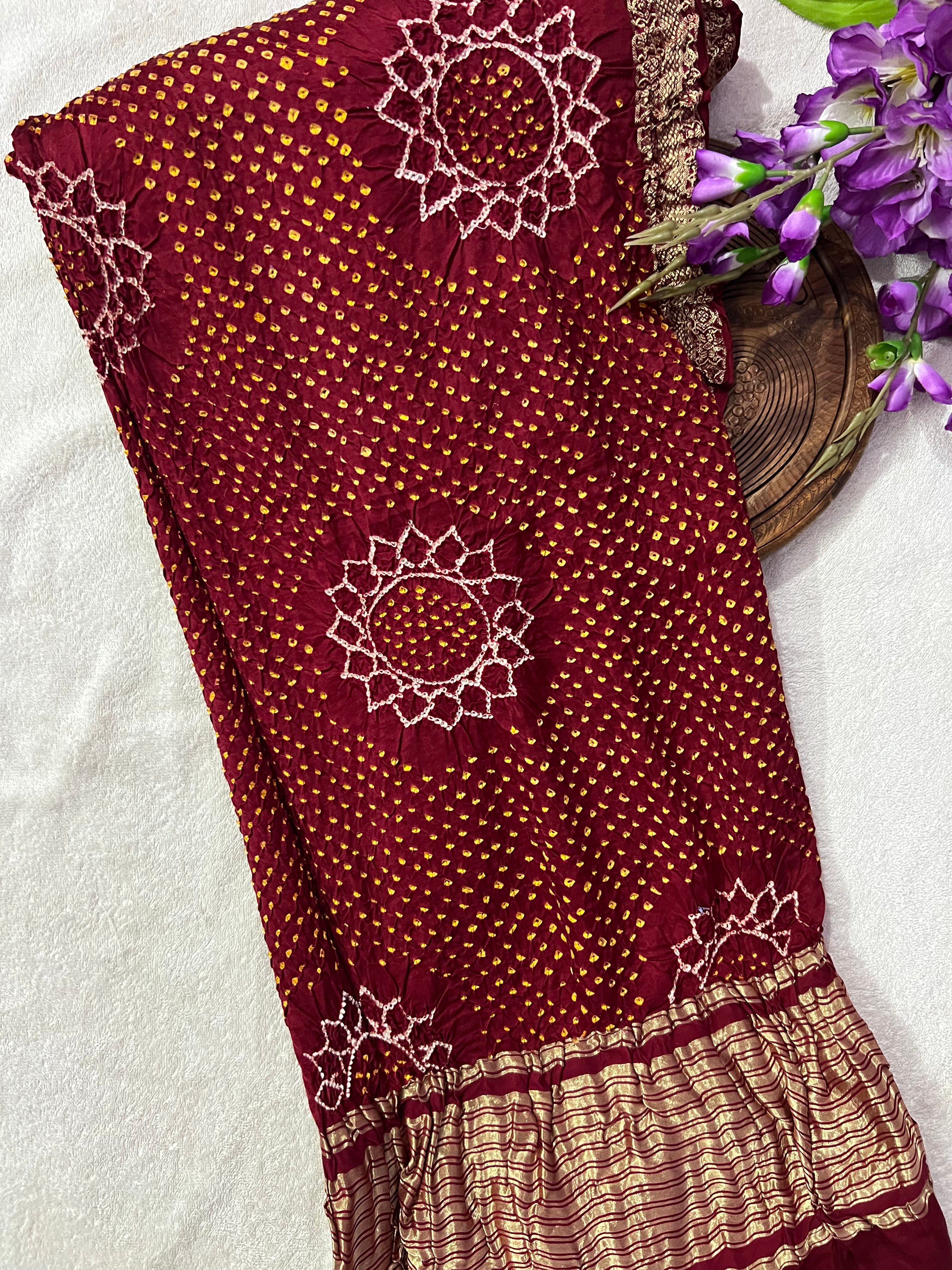 Gaji Silk Bandhej Saree Main image