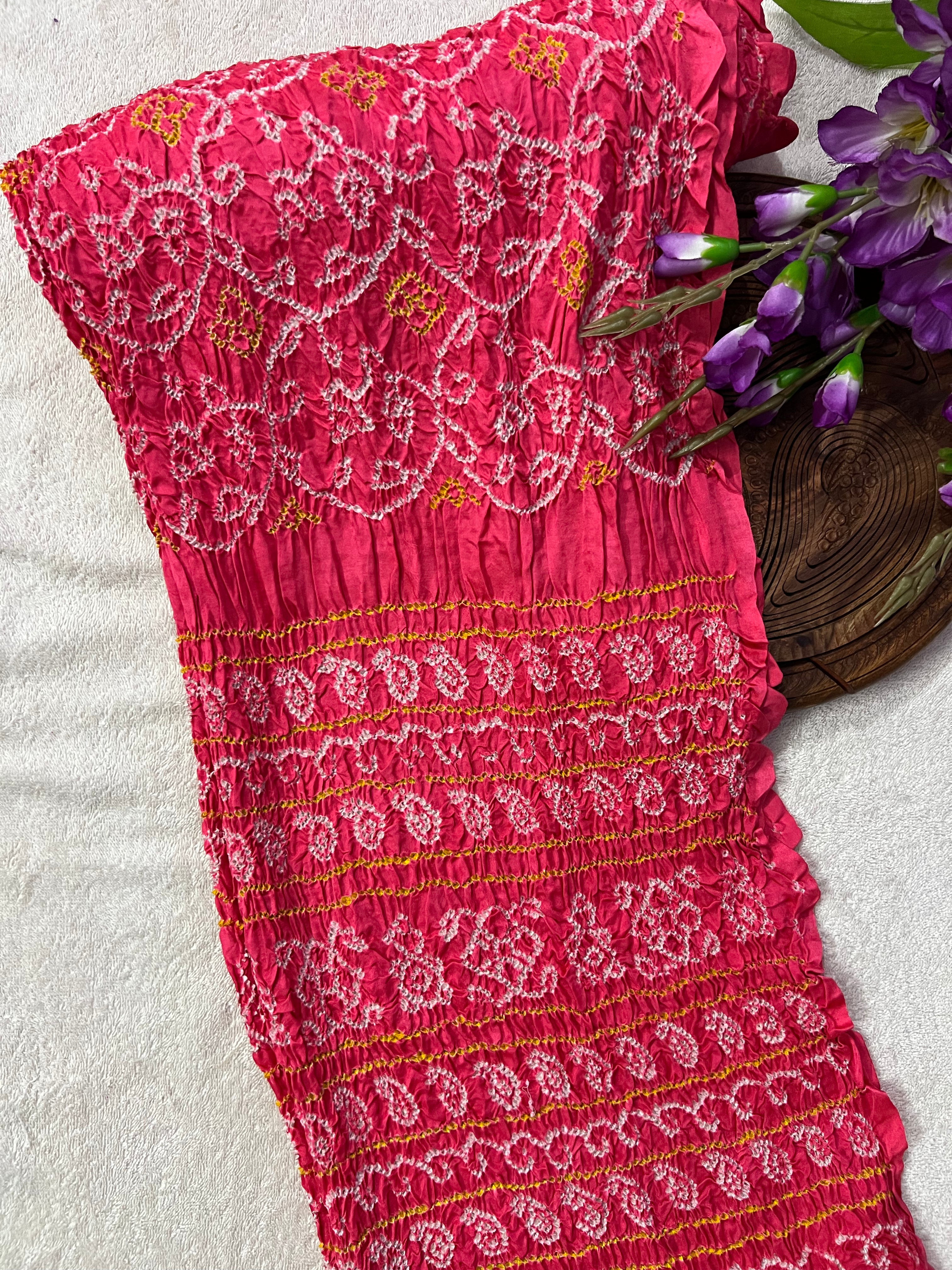 Gaji Silk Bandhej Saree Main image