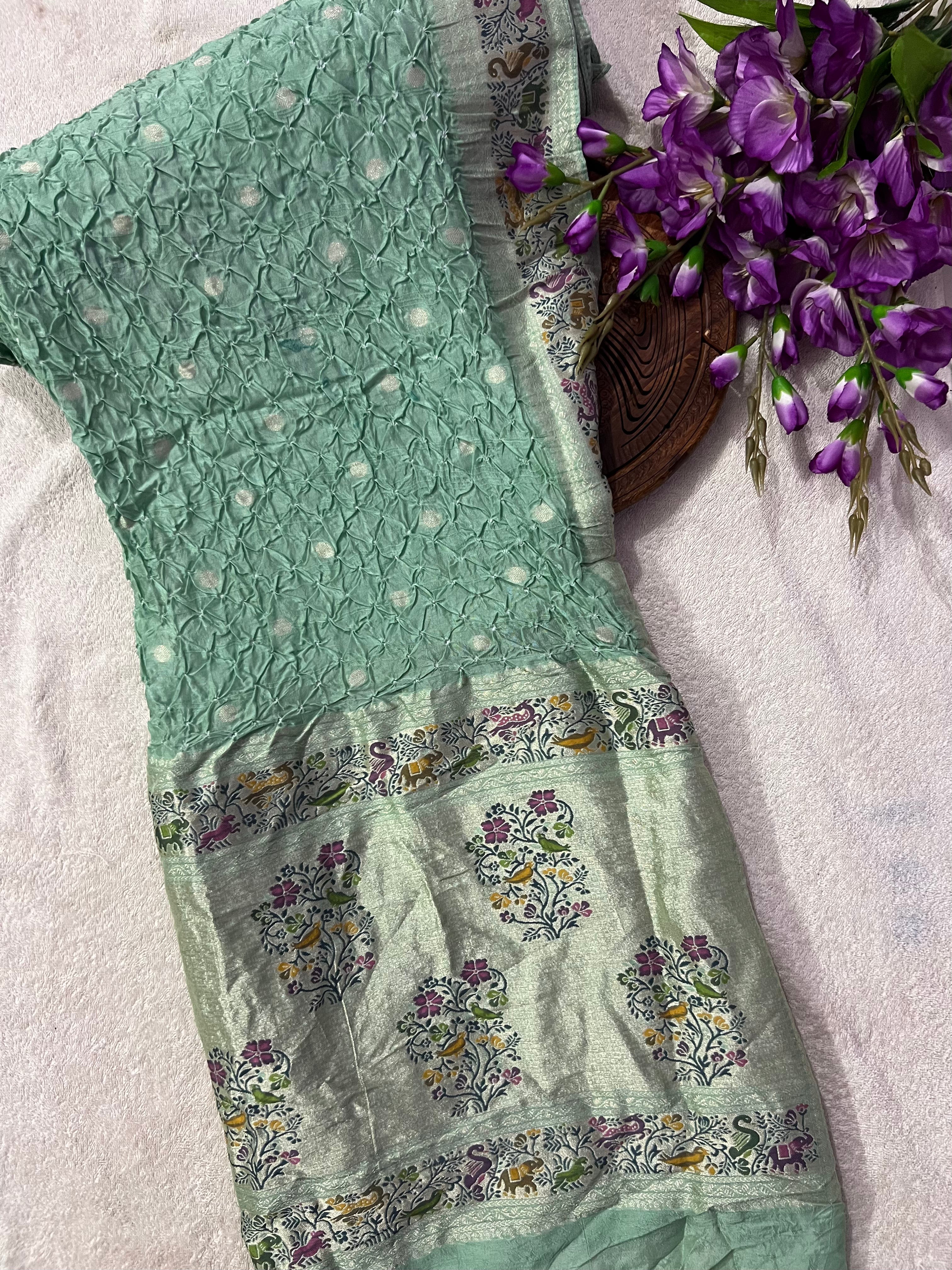 Tussar Bandhej Saree Main image