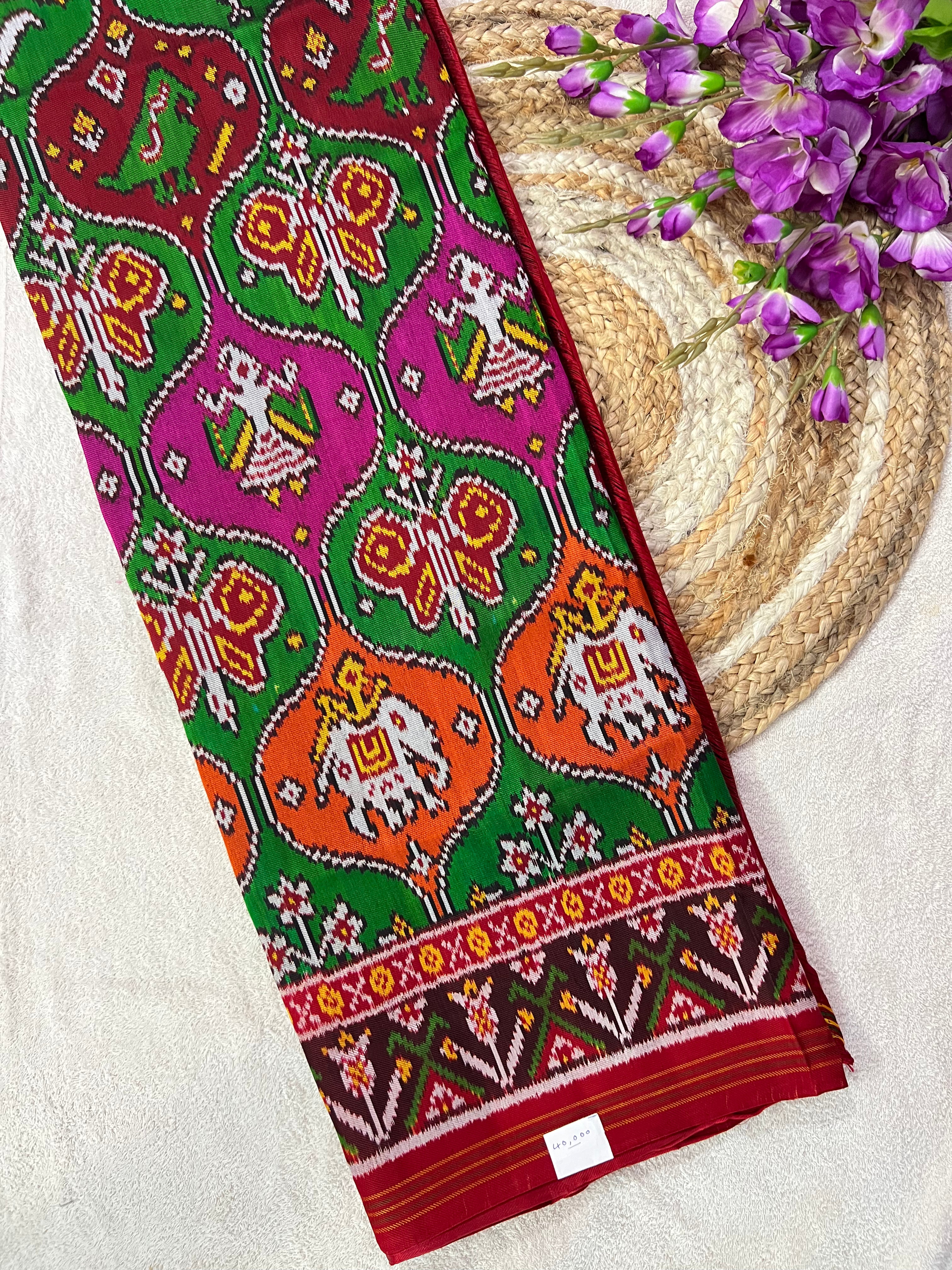 Twill Weaving Handwoven Patola Silk Saree Main image