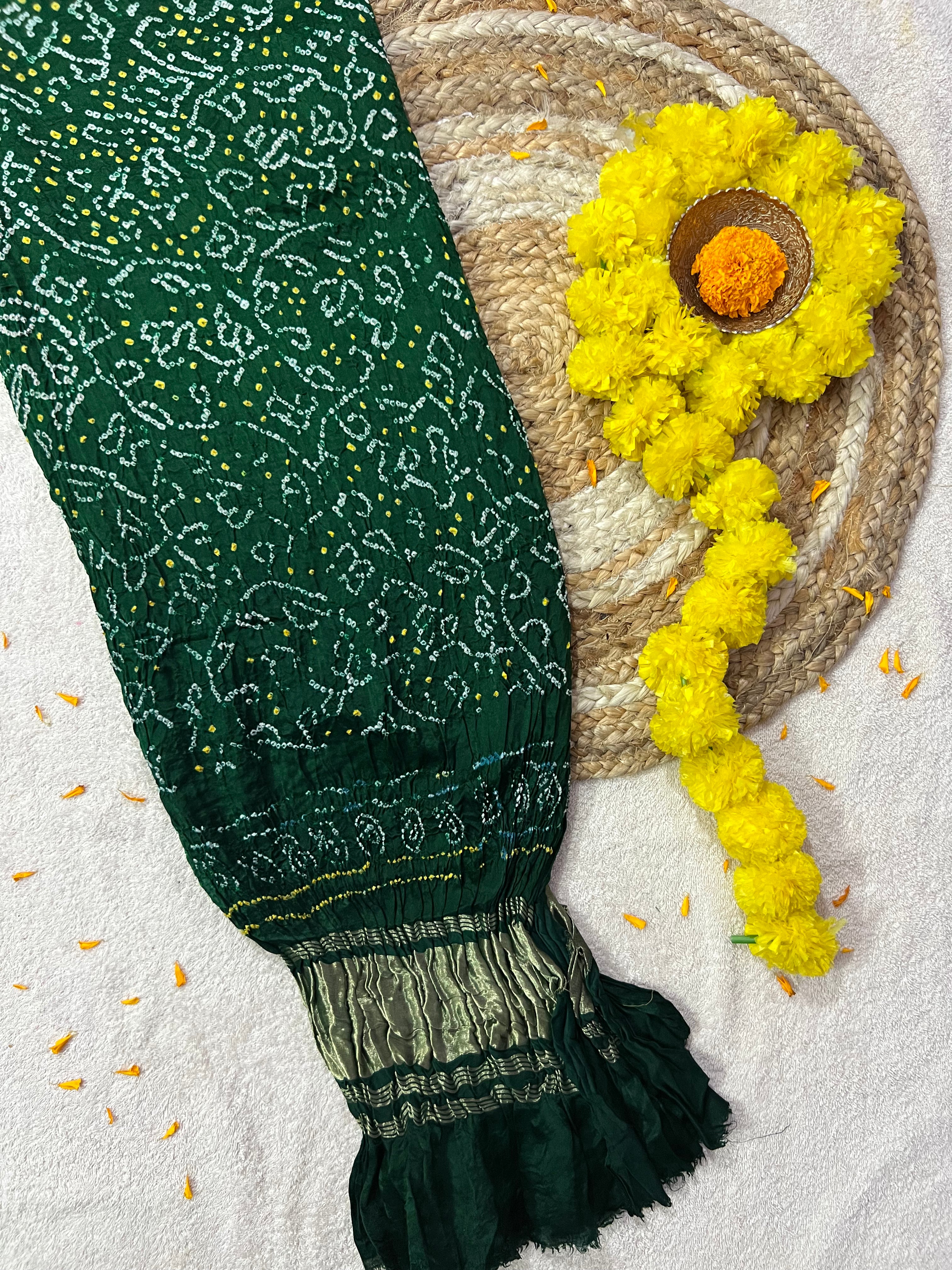 Gaji Silk Bandhej Dupatta
