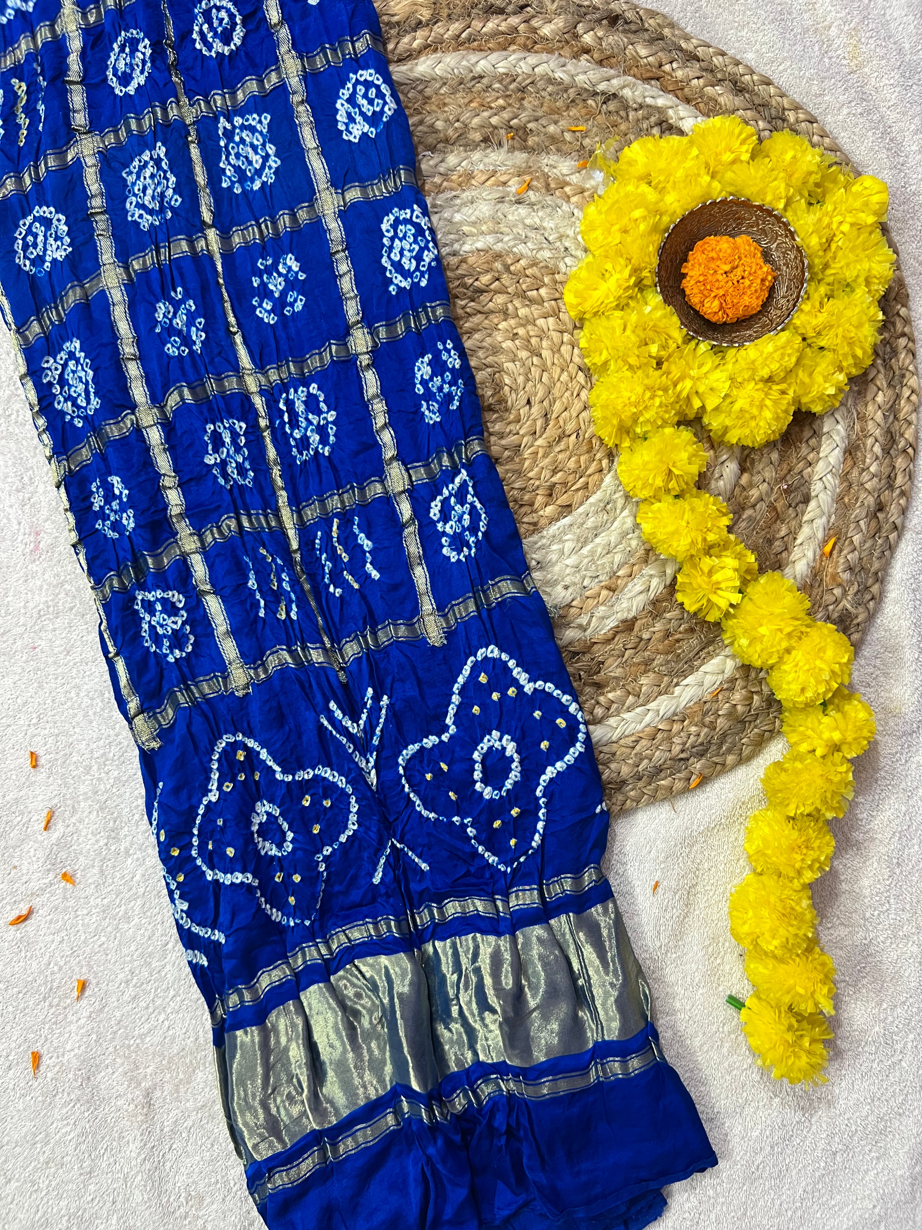 Gaji Silk Checks Bandhej Dupatta