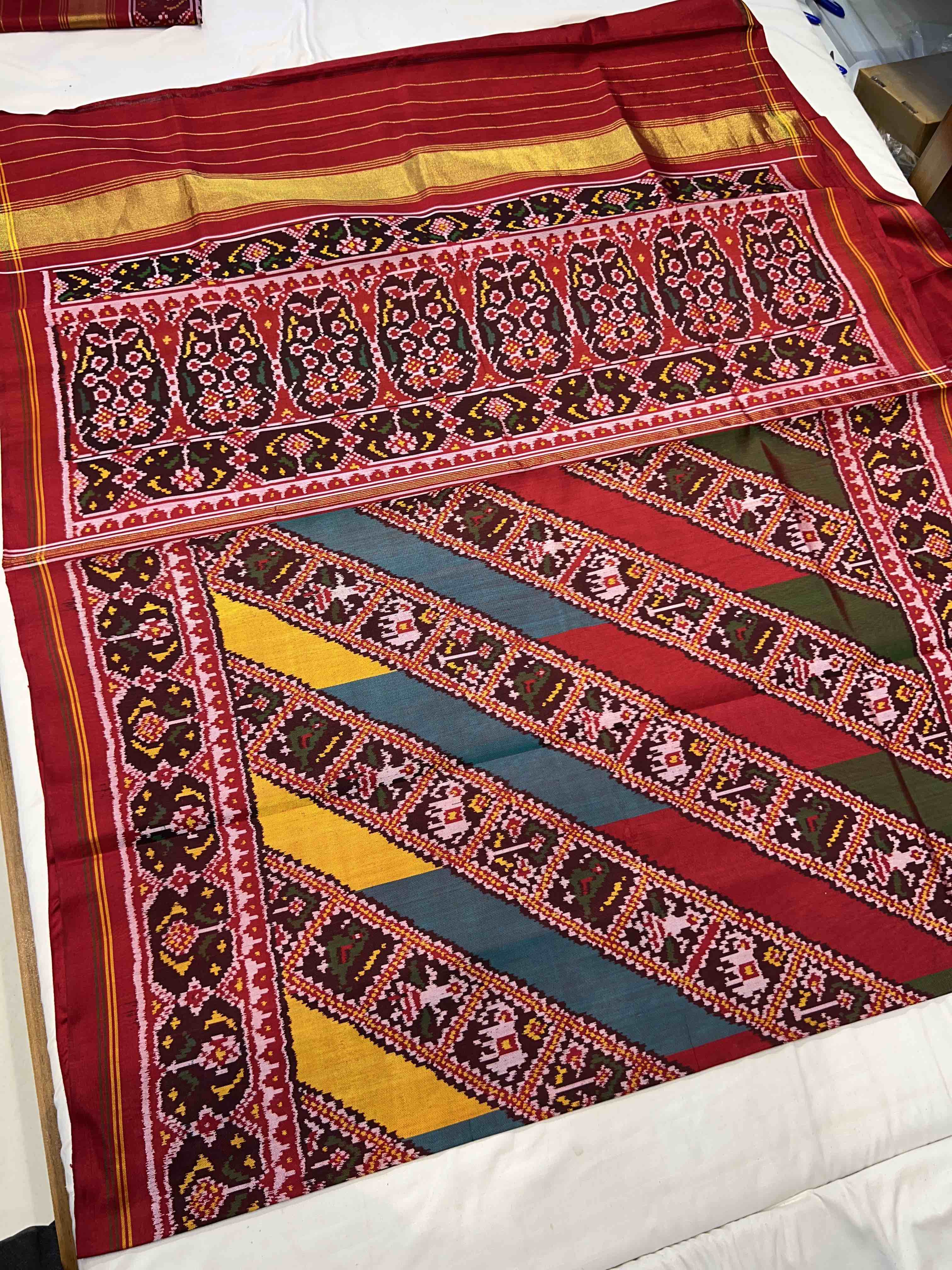 Handwoven Patola Silk Saree Laheriya Designer