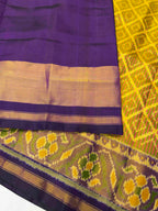 Mustard and Purple Tradition Design Handwoven Patola Silk Saree
