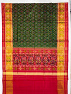 Handwoven Patola Silk Saree Traditional Red And Green Combination