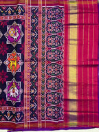 Handwoven Patola Silk Saree Twill Weaving  Star Motif
